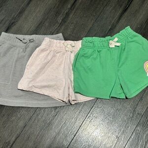 Kids' Shorts Set - Gray skort, pale pink and Green shorts